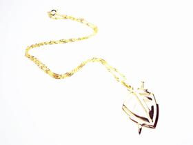 Colar Cordão Gargantilha Escudo Fé Folheado 18k