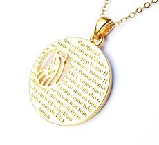 Colar Cordão Gargantilha Medalha Oração Ave Maria. Colar Cordão Gargantilha Medalha Oração Ave Maria.