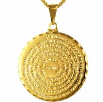 Colar Cordão Gargantilha Oração Pai Nosso Folheado 18k