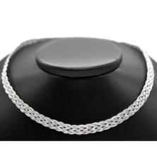 Colar Cordao Gargantilha Trançada 5 Fios Folheada Prata 925