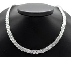 Colar Cordao Gargantilha Trançada 6 Fios Folheada Prata 925 Colar Cordao Gargantilha Trançada 6 Fios Folheada Prata 925