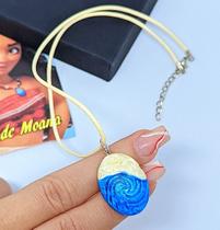 Colar Cordão Infantil Princesa Moana o Filme com Pingente Pedra Coração oceano azul Te Fiti cosplay Festa aniversário