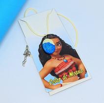 Colar Cordão Infantil Princesa Moana o Filme com Pingente Pedra Coração oceano Mar azul Te Fiti cosplay gargantilha