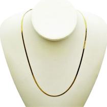 Colar Cordão Malha Italiana 60cm Banho De Ouro 18k 1238