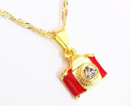 Colar Cordão Máquina Fotografo Foto Folheado Ouro 18k