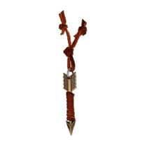 Colar Cordão Masculino Material Sintético Pingente Aço