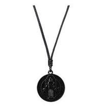 Colar Cordão Masculino Medalha Preta São Bento Aço Inox Exclusivo Premium