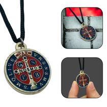 Colar Cordão Medalha De São Bento Colorida