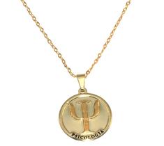 Colar Cordão Medalha Profissão Psicologia Folheado Ouro 18k