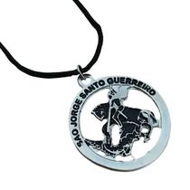 Colar Cordão Medalha São Jorge Metal