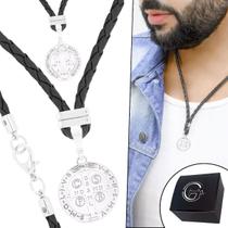 Colar Cordão Medalhão São Bento com Fechamento Mosquete Aço Inoxidável Colar Cordão Medalhão São Bento com Fechamento Mosquete Aço Inoxidável