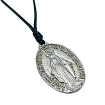 Colar Cordão Nossa Senhora das Graças Prateado Colar Cordão Nossa Senhora das Graças Prateado