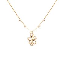 Colar Cordao Oval Com Pedras Banhado a Ouro 18K