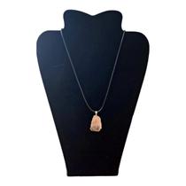 Colar cordão Pedra Bruta Quartzo Rosa amor equilíbrio Colar cordão Pedra Bruta Quartzo Rosa amor equilíbrio