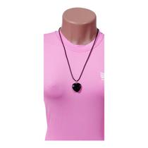 Colar cordão pedra Coração Ônix afastar energias negativas