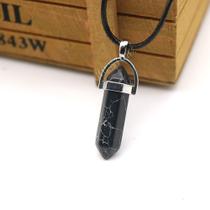 Colar Cordão Pedra Natural howlita Pedra branca Preta Hippie Masculino feminina ajustável Colar Cordão Pedra Natural howlita Pedra branca Preta Hippie Masculino feminina ajustável