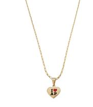 Colar Cordão Pingente Eu Amo Amapá Presente Semijoia Coração Amapaense Mãe Pai Filho Filha Banhado a Ouro 18k.