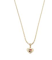 Colar Cordão Pingente Eu Amo Rio de Janeiro Presente Semijoia Coração Carioca Mãe Pai Filho Filha Banhado a Ouro 18k.