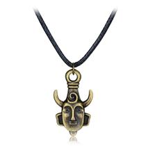 Colar cordão preto Supernatural dourado Amuleto Dean Winchester ajustável