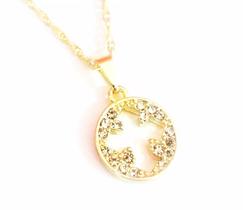 Colar Cordão Religioso Medalha Cruz Vada Folheado 18k