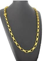 Colar Cordão Tijolinho Curto 8mm Banhado A Ouro 18k