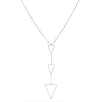 Colar Cordao Triangulos Folheada Prata 925