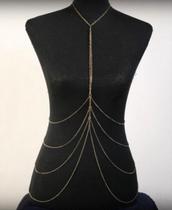 Colar corporal Bodychain a Ouro e Prata tendência Festival Colar corporal Bodychain a Ouro e Prata tendência Festival