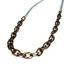 Colar correntaria alumínio 2 cores tamanho 60 cm