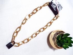 Colar Correntaria Cadeado Black