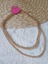 Colar correntaria duplo dourado
