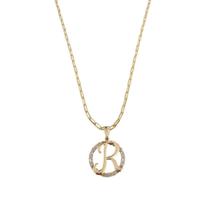 Colar Corrente 45 Cm Feminina Pingente Letra R Banhado Ouro