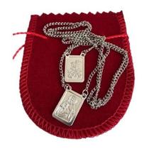 Colar Corrente 70cm Escapulário Placa São Jorge Aço Inox Exclusivo Premium Colar Corrente 70cm Escapulário Placa São Jorge Aço Inox Exclusivo Premium