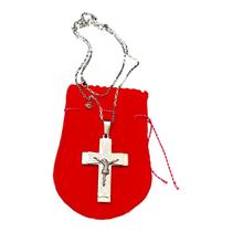 COLAR corrente AÇO INOX 60 CM tijolinho crucifixo PAI NOSSO COLAR corrente AÇO INOX 60 CM tijolinho crucifixo PAI NOSSO