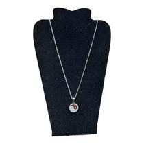 COLAR corrente AÇO INOX 60 CM tijolinho Yin Yang 2 CM PRATA