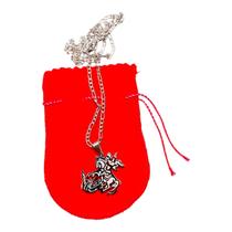 COLAR CORRENTE AÇO INOX FÍGARO 60 cm são jorge guerreiro 3CM