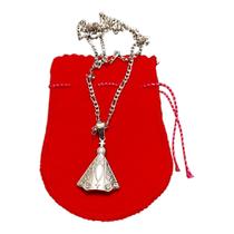 COLAR CORRENTE AÇO INOX FÍGARO 70cm NOSSA SENHORA APARECIDA