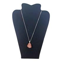 Colar CORRENTE Aço Inox Pingente Pedra Rolada Jaspe Vermelho Colar CORRENTE Aço Inox Pingente Pedra Rolada Jaspe Vermelho