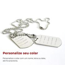 Colar Corrente Aço Militar Dog Tag Exército Personalizável