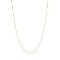 Colar corrente banhado ouro 3x 24k 18k e 22k feminino longo maxi fino elo cadeado rommanel 80 cm 532478