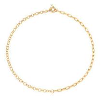 Colar corrente banhado ouro 3x 24k 18k e 22k grosso feminino elo português cadeado rommanel 532143