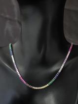 Colar Corrente Chocker Gargantilha Riviera Color - Prata925