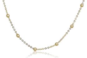 Colar Corrente Com Bolinhas Folheado Em Ouro 18K