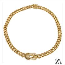 Colar Corrente com Pingente de Micro Zircônia Infinito