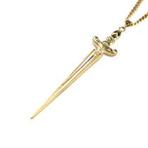 Colar Corrente com Pingente Espada 9 cm Dourada