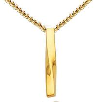 Colar Corrente Com Pingente Espiral Ouro 18k Aço Inoxidável 60cm