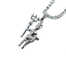 Colar Corrente com Pingente Exu Imagem 3 cm Niquelado