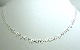 Colar Corrente Coração Prata 925 Feminina 45cm Colar Corrente Coração Prata 925 Feminina 45cm