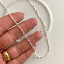 Colar corrente cordão baiano 70cm banhado a prata Colar corrente cordão baiano 70cm banhado a prata