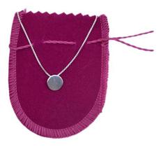 Colar Corrente Cordao Círculo Liso Folheada A Prata 925