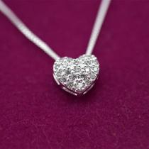 Colar Corrente Cordao Coração Pedras Folheada A Prata 925
